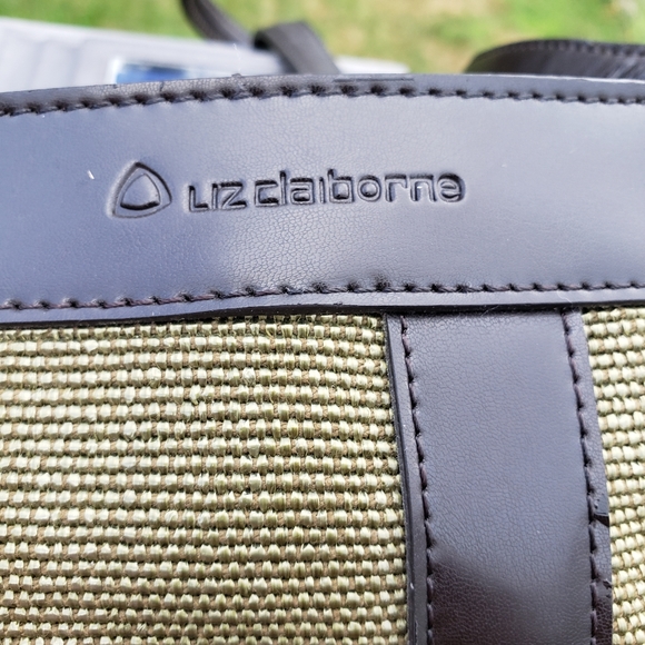 VINTAGE Bag LIZ CLAIBORNE Olive Green Roomy Vegan - Picture 2 of 13